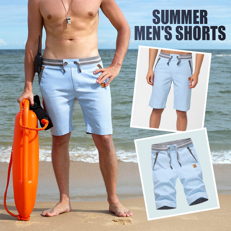 Herenshorts met kleurvlakken en trekkoord