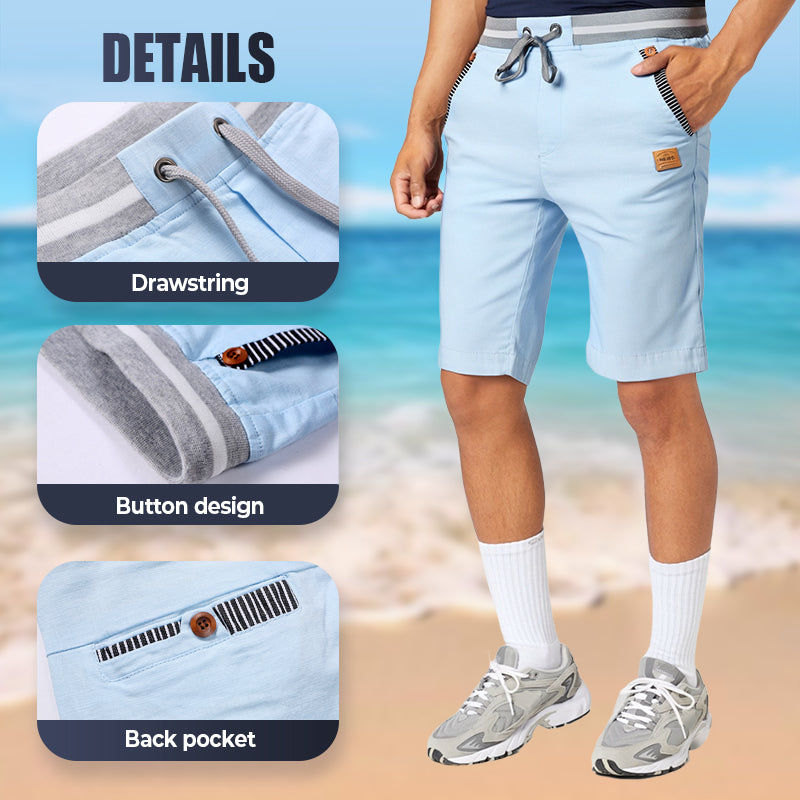 Herenshorts met kleurvlakken en trekkoord