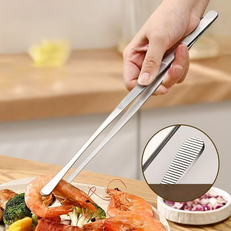 Multifunctionele antislipbarbecue- en baktang van roestvrij staal