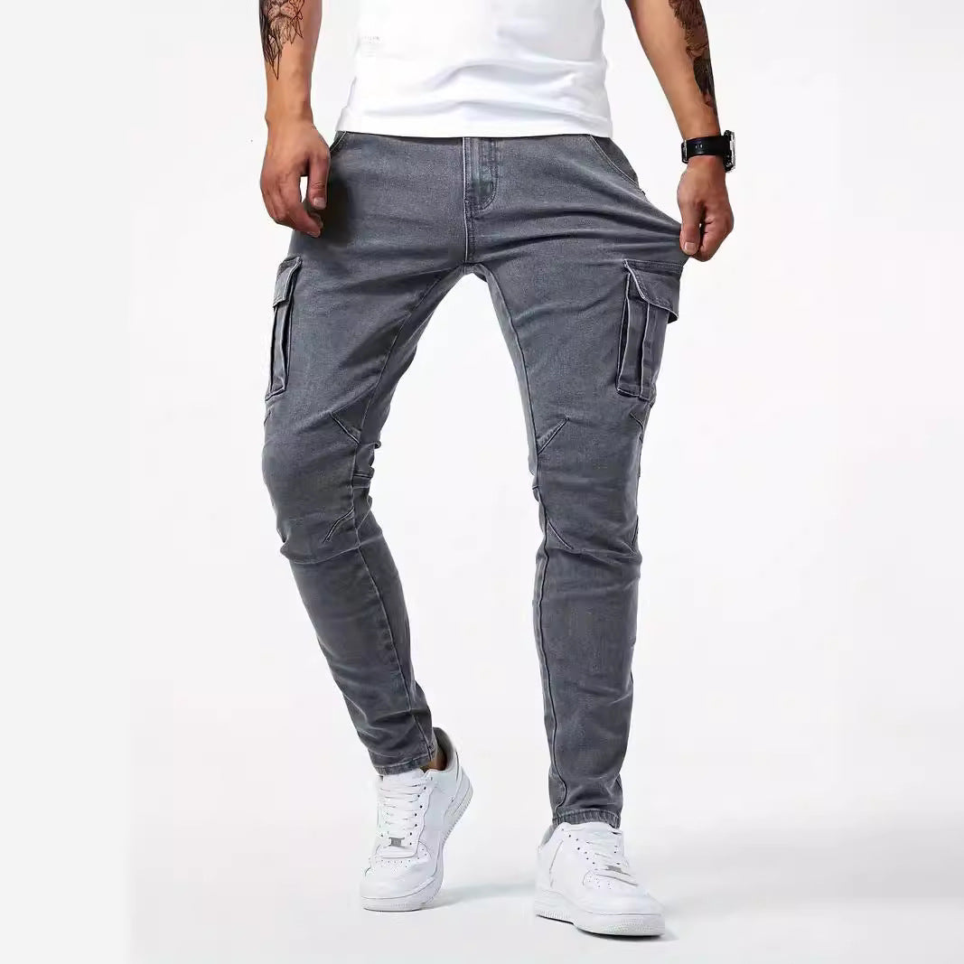 Men's Slim Fit Jeans with Functional Pockets