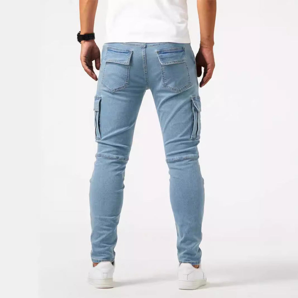 Men's Slim Fit Jeans with Functional Pockets
