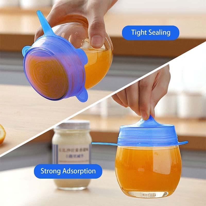 Couvercles en silicone Adpartner pour la conservation des aliments (lot de 6)