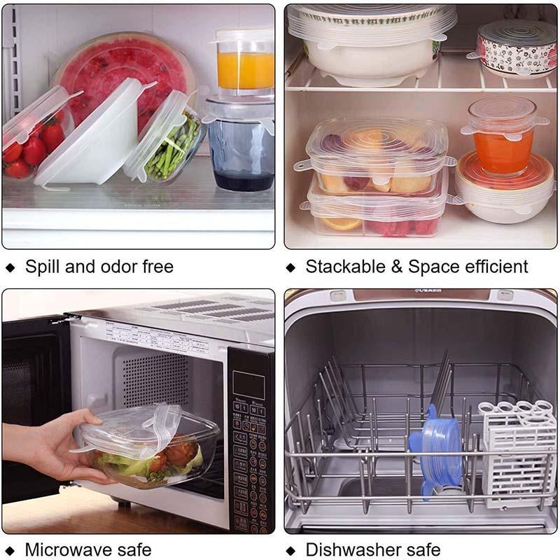 Couvercles en silicone Adpartner pour la conservation des aliments (lot de 6)