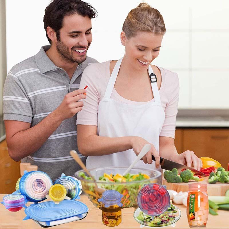 Couvercles en silicone Adpartner pour la conservation des aliments (lot de 6)