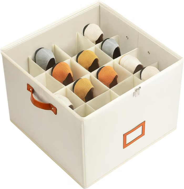 Scatola organizer in tessuto per riporre le scarpe - pieghevole, capiente, antipolvere e traspirante per armadio e camera da letto