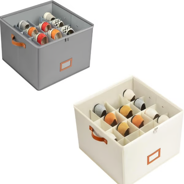 Scatola organizer in tessuto per riporre le scarpe - pieghevole, capiente, antipolvere e traspirante per armadio e camera da letto