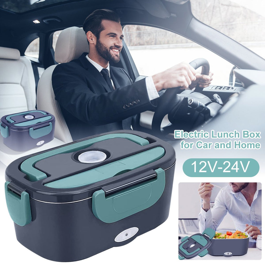 2026 - 2-en-1 boîte-repas chauffante électrique portable | 12 V pour voiture et 230 V pour la maison, double usage, acier inoxydable de 1,5 L, chauffage rapide de 60 W