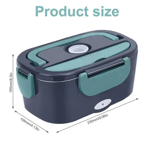 2026 - 2-en-1 boîte-repas chauffante électrique portable | 12 V pour voiture et 230 V pour la maison, double usage, acier inoxydable de 1,5 L, chauffage rapide de 60 W