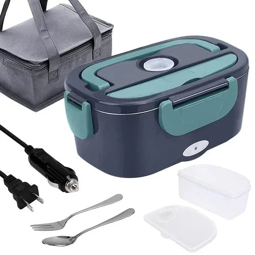2026 - 2-en-1 boîte-repas chauffante électrique portable | 12 V pour voiture et 230 V pour la maison, double usage, acier inoxydable de 1,5 L, chauffage rapide de 60 W