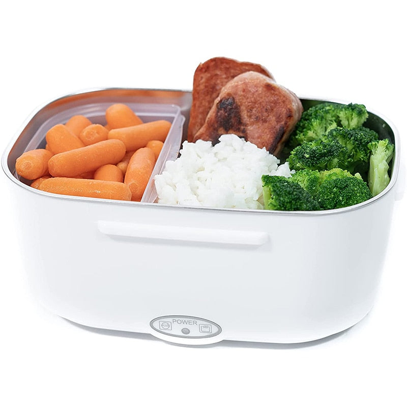 2026 - 2-in-1 Portable Electric Heating Lunch Box | 12V Car & 230V Home Dual Use,1.5L Stainless Steel,60W Fast Heating