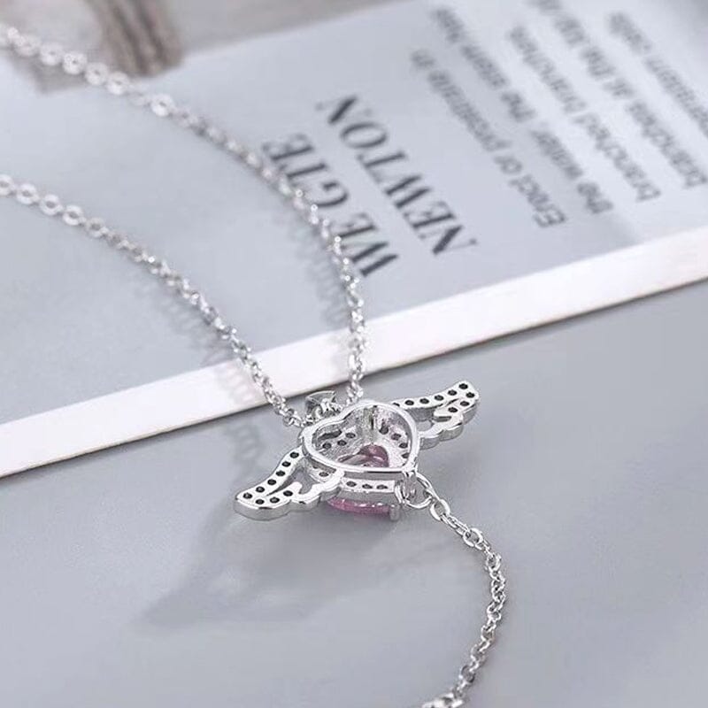 Ketting met roze engelenvleugels