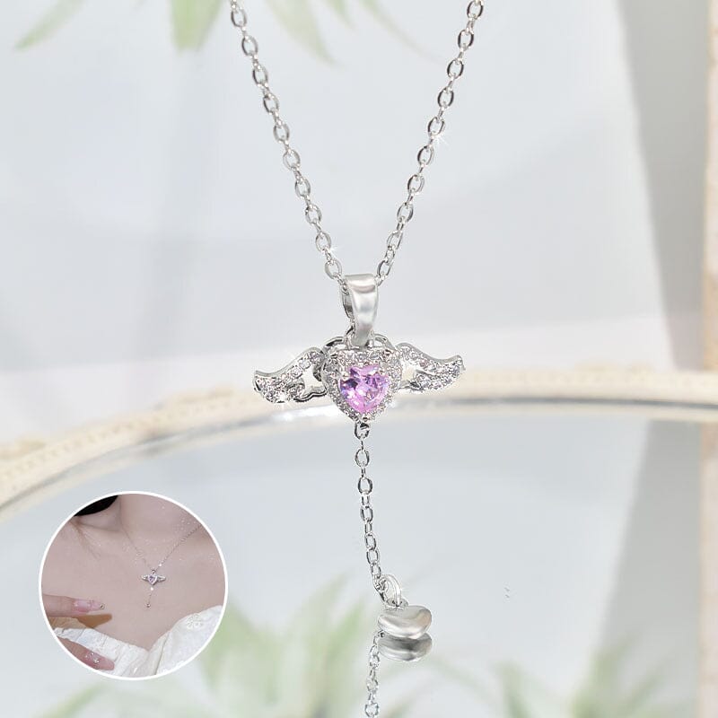 Ketting met roze engelenvleugels