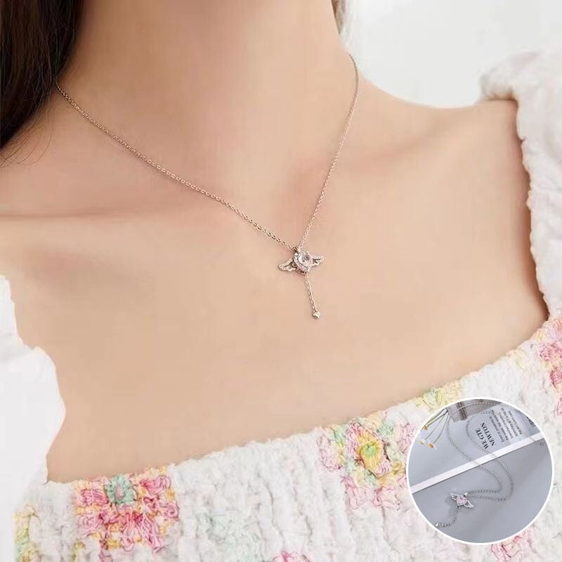 Ketting met roze engelenvleugels