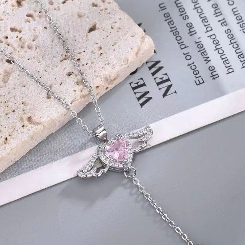 Ketting met roze engelenvleugels