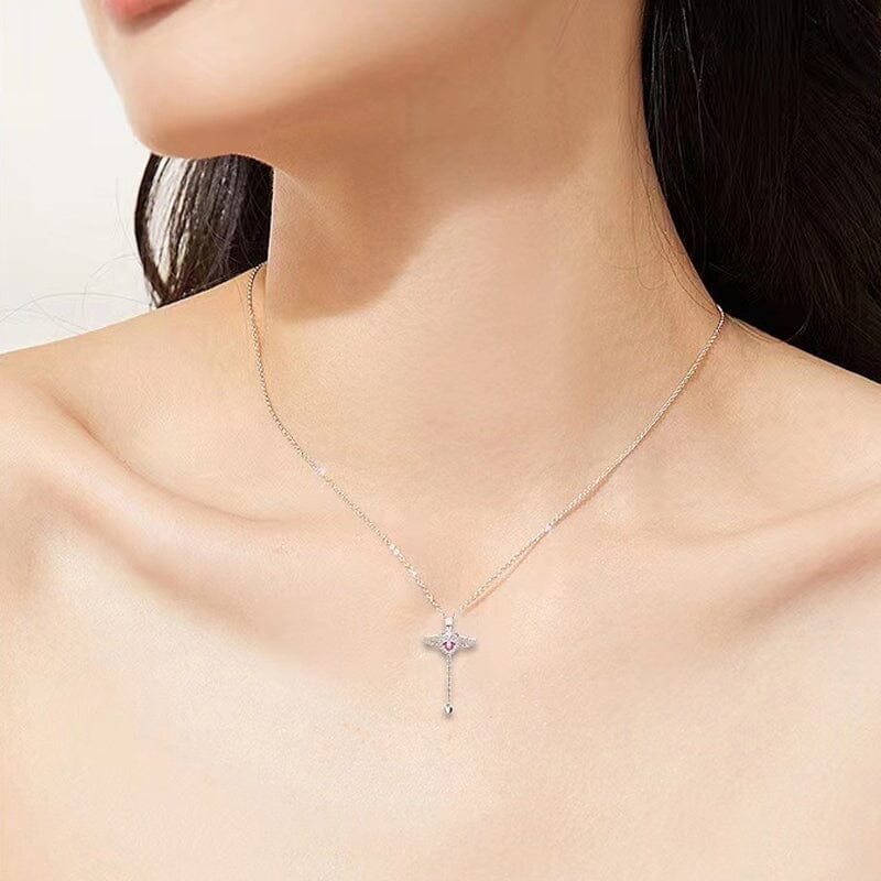 Ketting met roze engelenvleugels