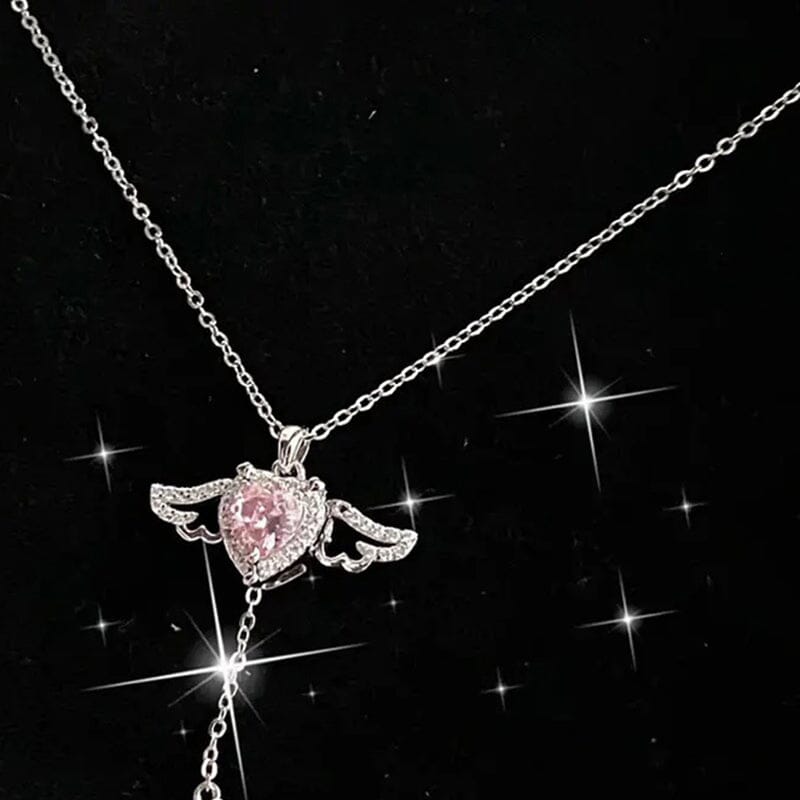 Ketting met roze engelenvleugels