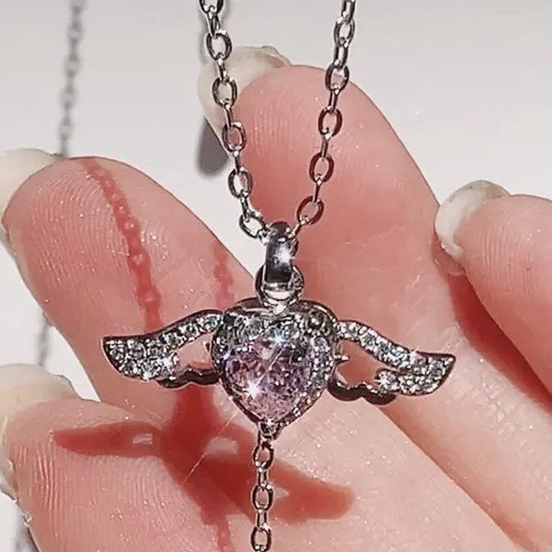 Ketting met roze engelenvleugels