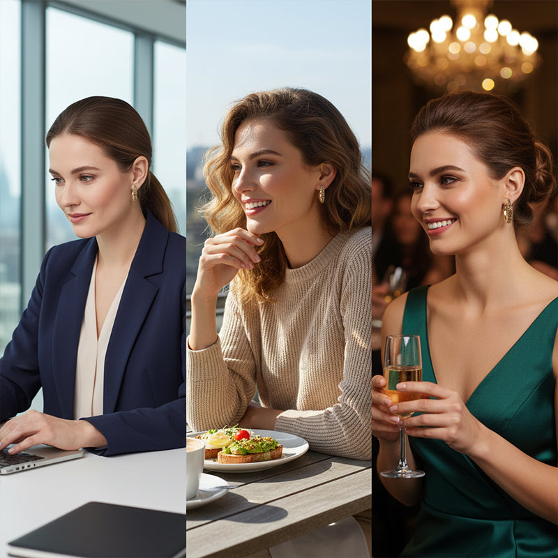 Pendientes ligeros, versátiles y brillantes para mujer gratis