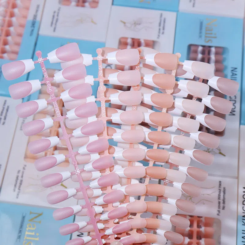 240PCS uñas francesas adhesivas