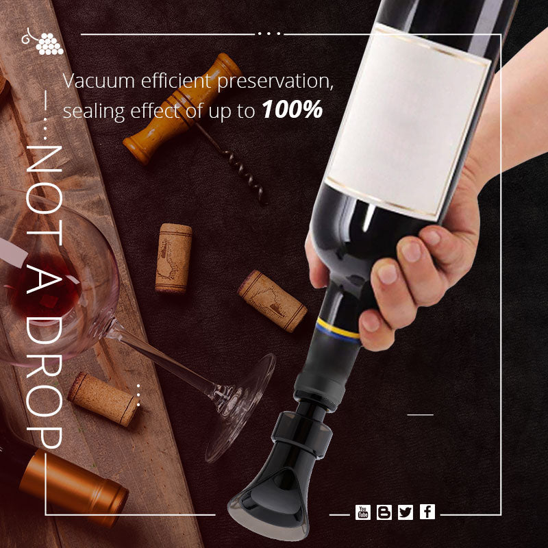 Gratis 2-in-1 wijnstopper ¨C vacuümpomp en afsluiter, behoudt versheid en aroma