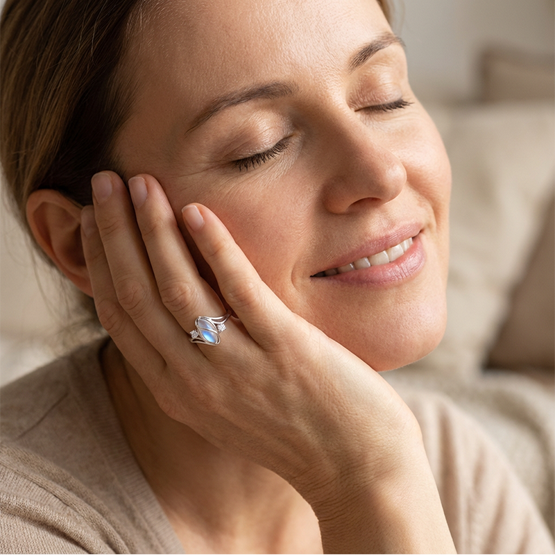 Gratis geometrische ovale ring met zirkonia-accenten