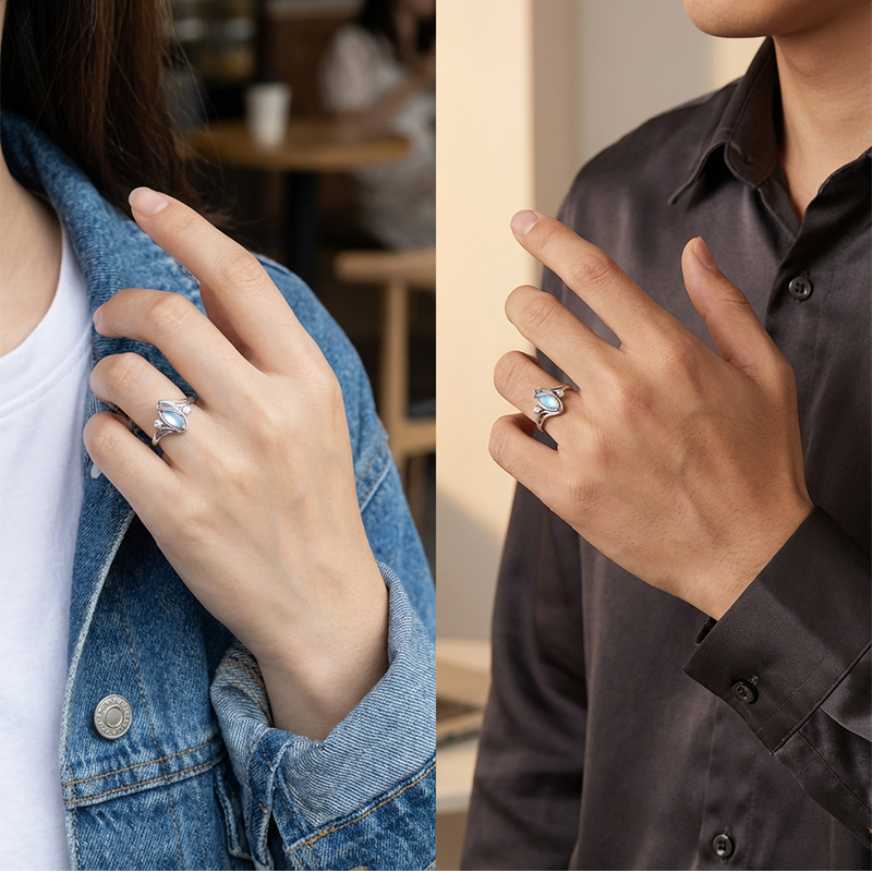 Gratis geometrische ovale ring met zirkonia-accenten