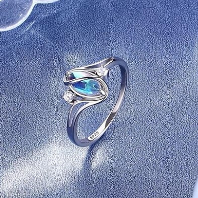Gratis geometrische ovale ring met zirkonia-accenten