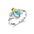 Gratis geometrische ovale ring met zirkonia-accenten
