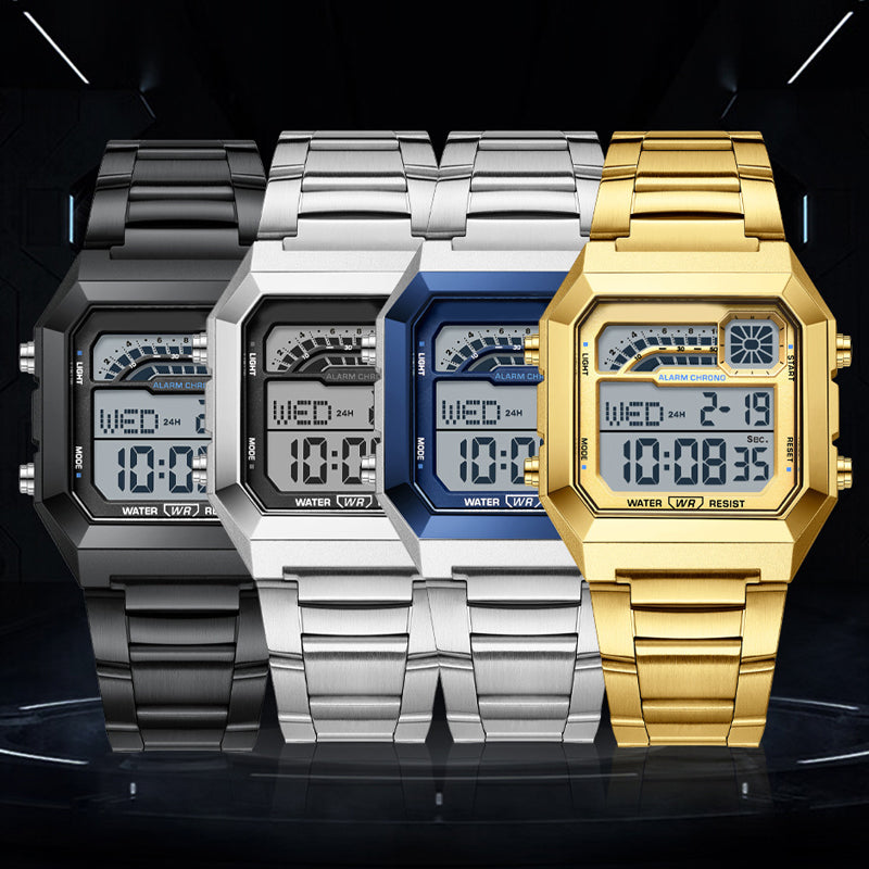 Offerte-Orologio digitale con display quadrato e retroilluminazione luminosa