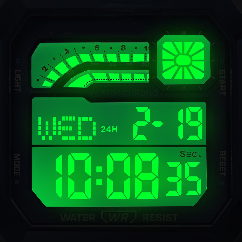 Offerte-Orologio digitale con display quadrato e retroilluminazione luminosa