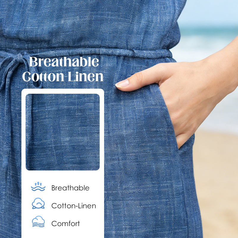 Mono de verano sin mangas con cintura ajustable mediante cordón para mujer
