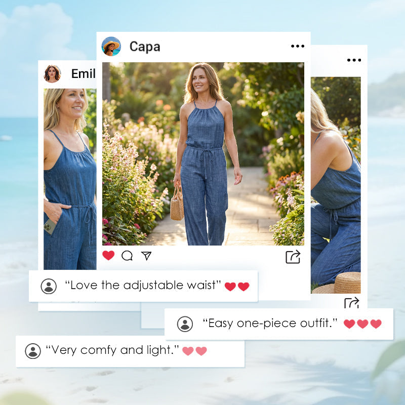 Mono de verano sin mangas con cintura ajustable mediante cordón para mujer