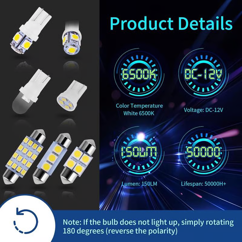 Juego de iluminación interior para automóvil de 42 piezas con LED superbrillantes