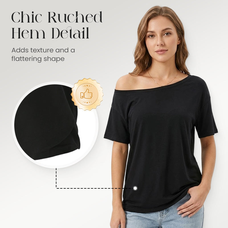 New Arrival Women's Off-Shoulder Loose Fit Top 2-Piece Set