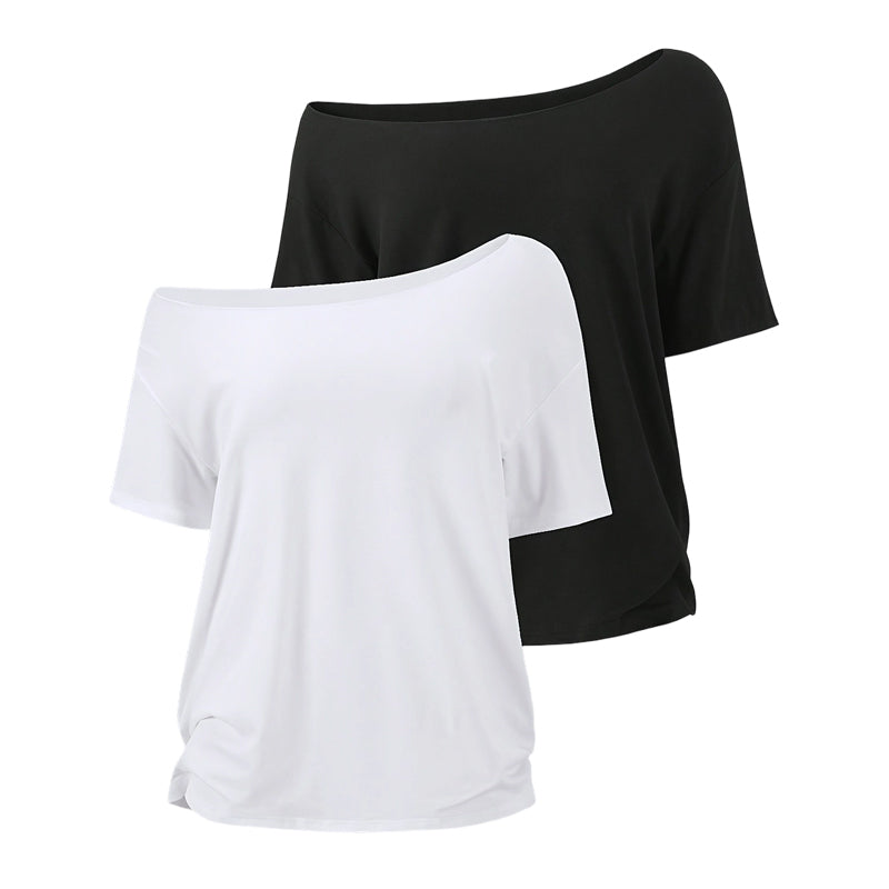 New Arrival Women's Off-Shoulder Loose Fit Top 2-Piece Set