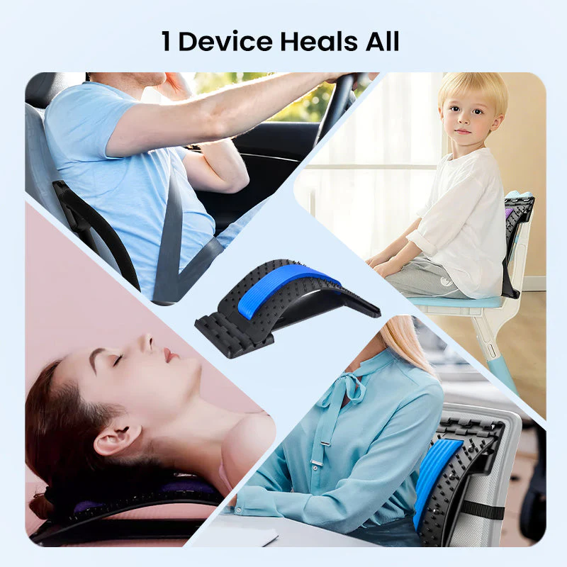 Estirador lumbar magnético ¨C masaje de acupresión, diseño portátil y alivio del dolor de espalda