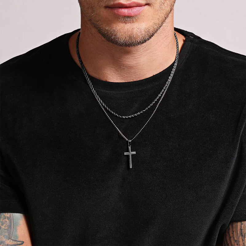 Double Layer Cross Pendant Necklace
