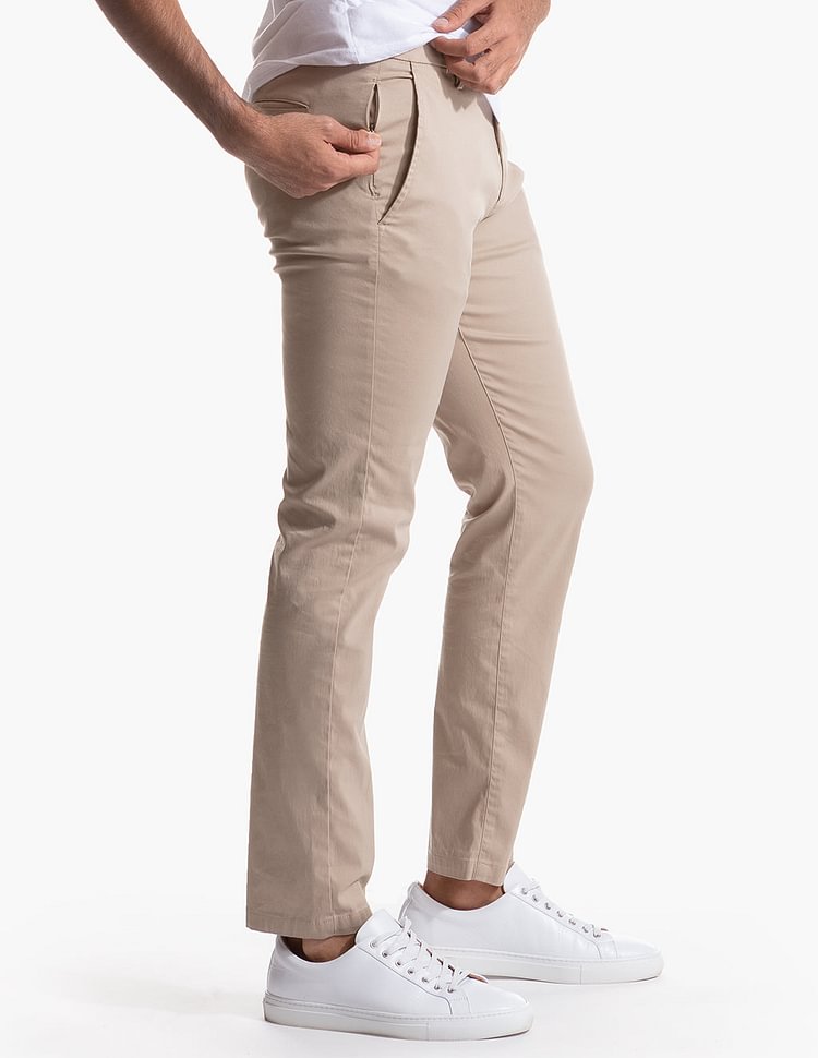 Pantalones caqui elásticos informales para hombre