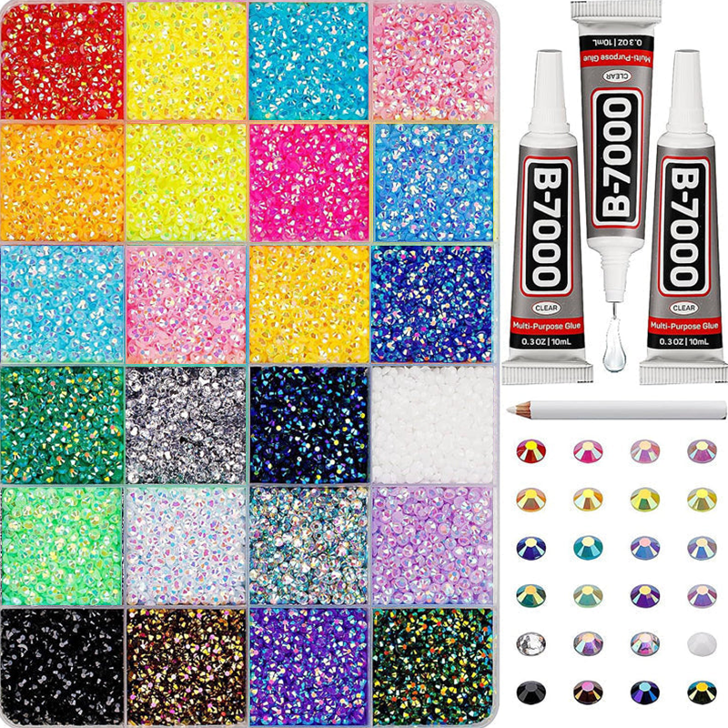 Strass di cristallo con retro piatto e effetto brillante per il fai da te