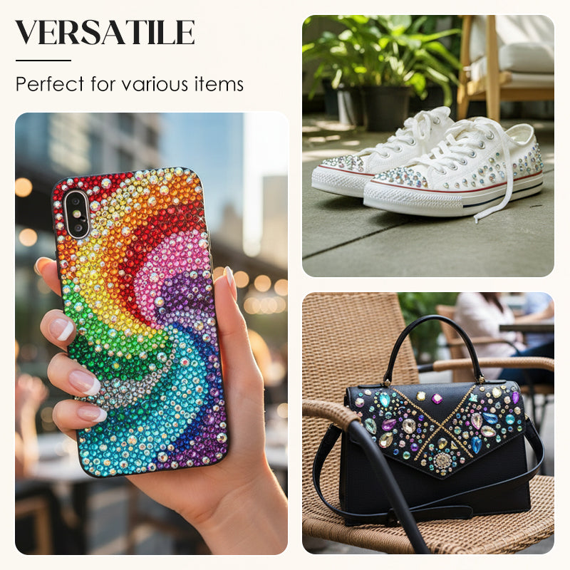 Strass di cristallo con retro piatto e effetto brillante per il fai da te