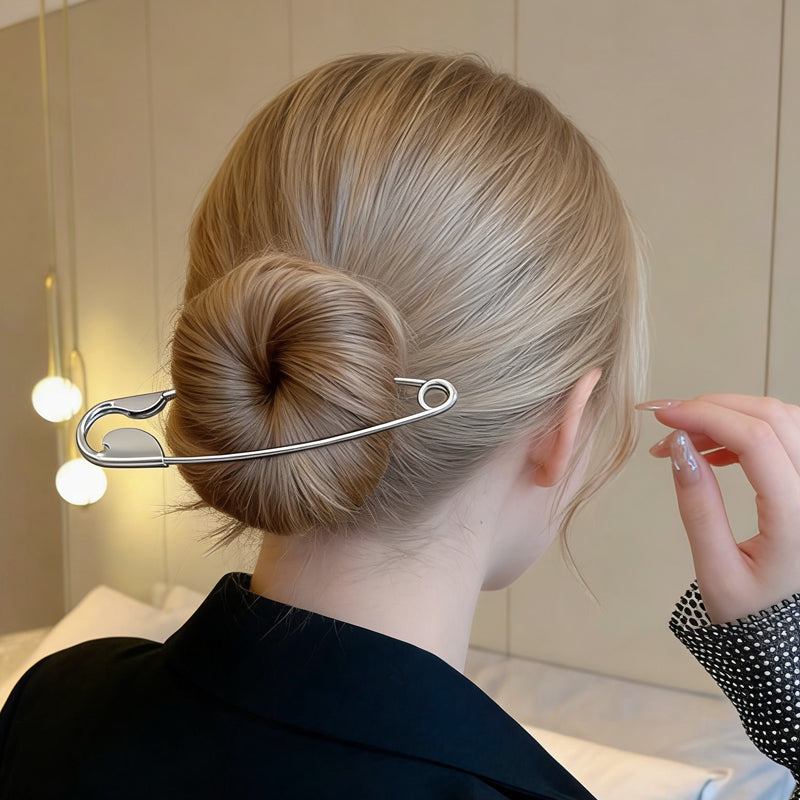 Grande pince à cheveux en forme d'épingle à nourrice