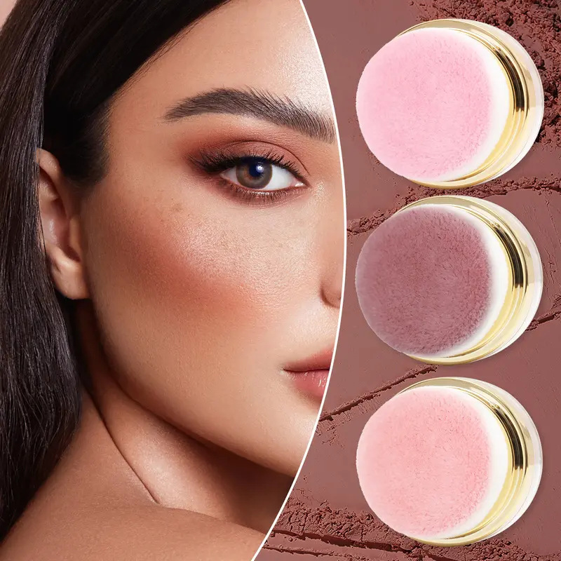 Blush in polvere compatto con applicatore a piumino