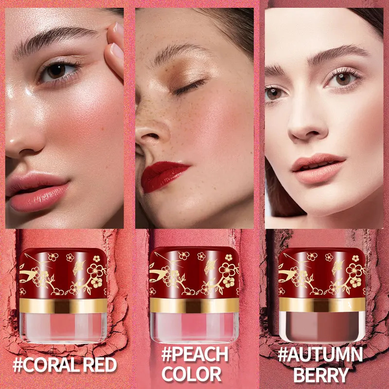 Blush in polvere compatto con applicatore a piumino