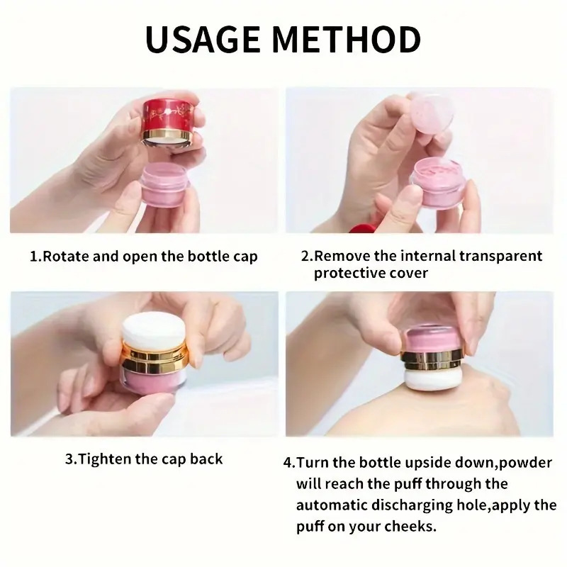 Blush in polvere compatto con applicatore a piumino