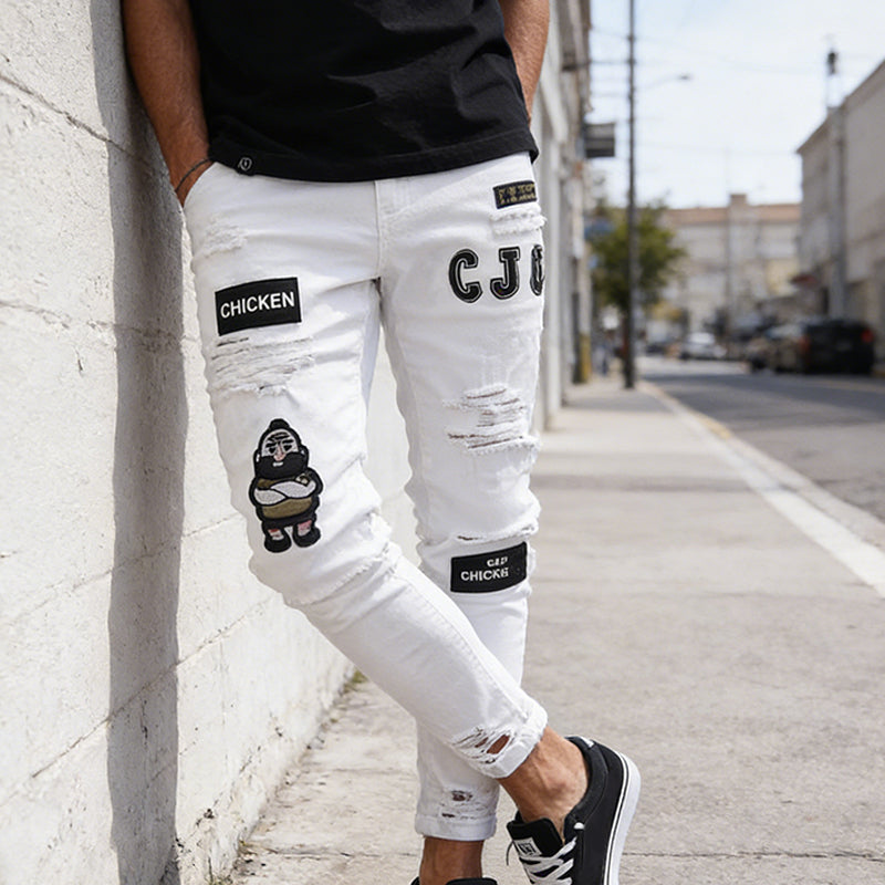 Skinny jeans voor heren met scheuren