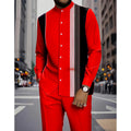 Completo da uomo di camicia e pantaloni a righe, 2 pezzi