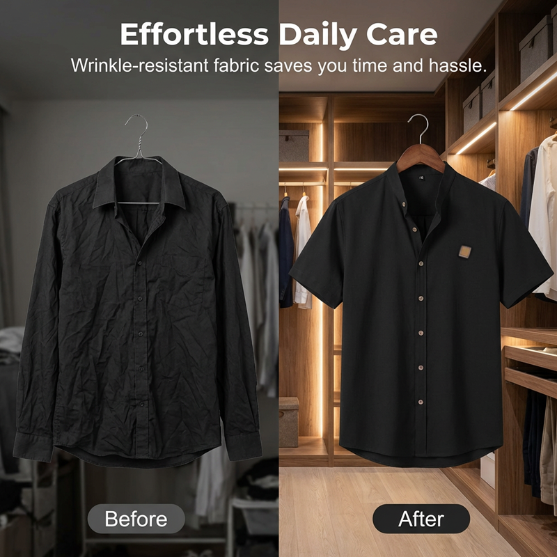Men's Summer Casual Button-Up Shirt ¨C Stand Collar, Breathable & Relaxed Fit