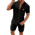Men's Summer Casual Button-Up Shirt ¨C Stand Collar, Breathable & Relaxed Fit