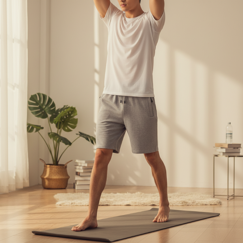 Pantaloncini sportivi casual da uomo altamente elasticizzati