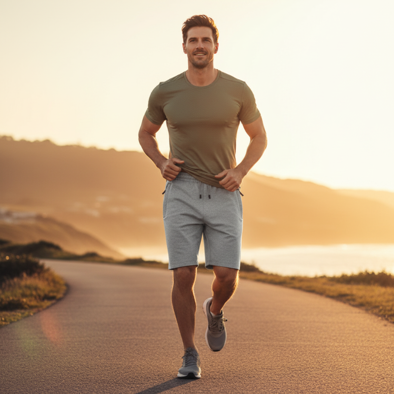 Pantaloncini sportivi casual da uomo altamente elasticizzati
